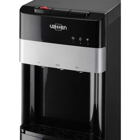 Кулер для воды VATTEN L03NKV, напольный, НАГРЕВ/ОХЛАЖДЕНИЕ КОМПРЕССОРНОЕ,УФ очистка, 3 крана, черный