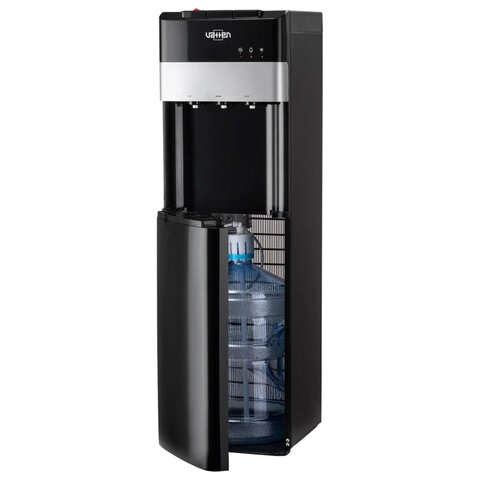 Кулер для воды VATTEN L03NKV, напольный, НАГРЕВ/ОХЛАЖДЕНИЕ КОМПРЕССОРНОЕ,УФ очистка, 3 крана, черный