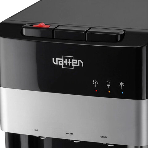 Кулер для воды VATTEN L03NKV, напольный, НАГРЕВ/ОХЛАЖДЕНИЕ КОМПРЕССОРНОЕ,УФ очистка, 3 крана, черный