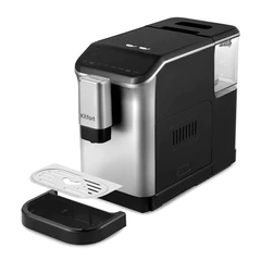 Кофемашина KITFORT КТ-7166, 1350 Вт, объем 1,5 л, для зерен 200 г, автокапучинатор, серебристая