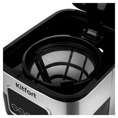 Кофеварка капельная KITFORT КТ-752, 900 Вт, объем 1,25 л, дисплей, черный/<wbr/>стальной