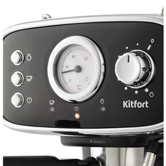 Кофеварка рожковая KITFORT КТ-736, 1100 Вт, объем 1,2 л, 15 бар, ручной капучинатор, черная