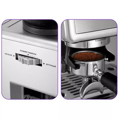 Кофейная станция KITFORT КТ-7413, 2250 Вт, объем 2,6 л, для зерен 220 г, ручной капучинатор, серая