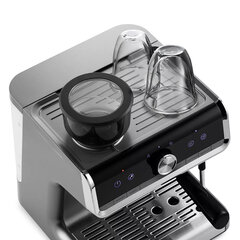 Кофейная станция KITFORT КТ-789, 1550 Вт, объем 2,8 л, для зерен 250 г, ручной капучинатор, серая