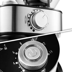 Кофемолка KITFORT КТ-717, мощность 200 Вт, вместимость 100 г, 14 степеней помола, стальная