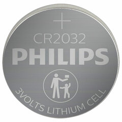 Батарейка литиевая PHILIPS Lithium CR2032, таблетка, дисковая, кнопочная, 1 шт., блистер (отрывной блок)