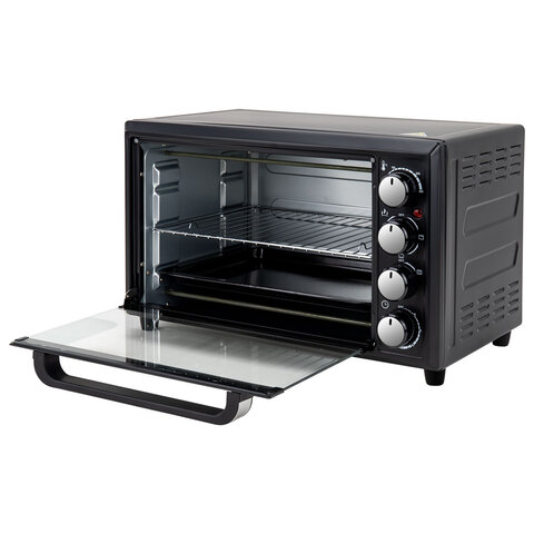 Мини-печь электрическая SONNEN EO-HL33, 1800 Вт, 33 л, 3 режима нагрева, таймер, механическое управление, черная, 458305 - фото 3