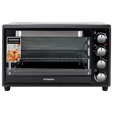 Мини-печь электрическая SONNEN EO-HL33, 1800 Вт, 33 л, 3 режима нагрева, таймер, механическое управление, черная, 458305 - фото 2