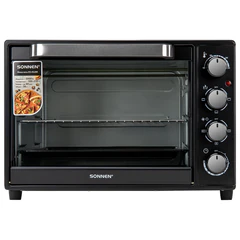 Мини-печь электрическая SONNEN EO-HL38K, 2000 Вт, 38 л, 3 режима нагрева, режим конвекции, таймер, механическое управление, черная, 458306