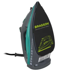 Утюг паровой BRASSON (БРАССОН) SI-2550, 2400 Вт, керамика, автоотключение, антикапля, ШНУР 2,8 м, самоочистка, графит/<wbr/>бирюзовый, 458309