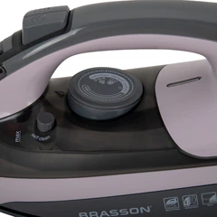 Утюг паровой BRASSON (БРАССОН) SI-2340, 2700 Вт, керамика, автоотключение, антикапля, ШНУР 2,8 м, самоочистка, графит/<wbr/>розовый, 458310