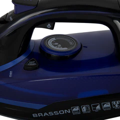 Утюг паровой BRASSON (БРАССОН) SI-2530, 3000 Вт, керамика, автоотключение, антикапля, ШНУР 2,8 м, самоочистка, черный/<wbr/>синий, 458311