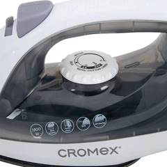 Утюг паровой CROMEX (КРОМЕКС) SI-103, 1800 Вт, антипригар. покрытие, паровой удар, вертикальн. отпаривание, самоочистка, серый/<wbr/>белый, 458314