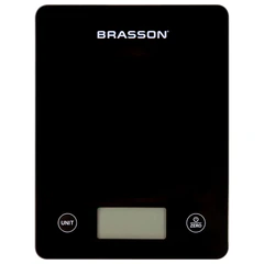 Весы кухонные УМНЫЕ BRASSON (БРАССОН) KS-22D, до 10 кг, КБЖУ, приложение, стекло, черные, 458446