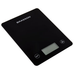 Весы кухонные УМНЫЕ BRASSON (БРАССОН) KS-22D, до 10 кг, КБЖУ, приложение, стекло, черные, 458446