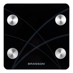 Весы напольные диагностические BRASSON (БРАССОН) FS-33D, 30&times;30 см, до 180 кг, 15 параметров, стекло, черные, 458447