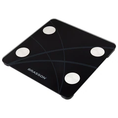 Весы напольные диагностические BRASSON (БРАССОН) FS-33D, 30&times;30 см, до 180 кг, 15 параметров, стекло, черные, 458447