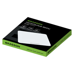 Весы напольные BRASSON (БРАССОН) FS-28С, 28x28 см, электронные, LED-дисплей, до 180 кг, стекло, белые, 458448
