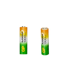 Батарейки аккумуляторные GP ReEnergy Ni-Mh пальчиковые КОМПЛЕКТ 2 шт., AA (HR6), 1300 mAh, 130AAHCRGY
