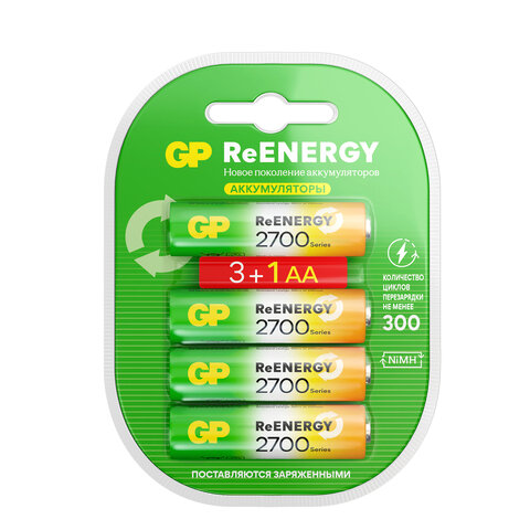   GP ReEnergy Ni-Mh  4 . ( 3+1),  (HR6), 2600 mAh, 270AAHC3/1RGY, 270AAHC3/1RGY-2 