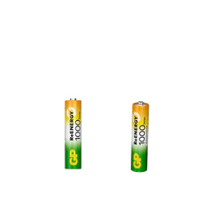 Батарейки аккумуляторные GP ReEnergy Ni-Mh КОМПЛЕКТ 4 шт. (ПРОМО 3+1), ААА (HR03), 950 mAh, 100AAAHC3/<wbr/>1RGY