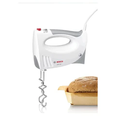 Миксер BOSCH MFQ 3540, 450 Вт, 5 скоростей, 2 венчика, 2 крюка для теста, стакан, белый