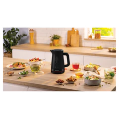 Чайник BOSCH TWK3M123, 1,7 л, 2400 Вт, закрытый нагревательный элемент, пластик, черный