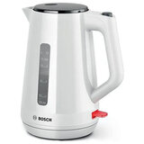 Чайник BOSCH TWK1M121, 1,7 л, 2400 Вт, закрытый нагревательный элемент, пластик, белый