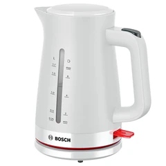 Чайник BOSCH TWK3M121, 1,7 л, 2400 Вт, закрытый нагревательный элемент, пластик, белый