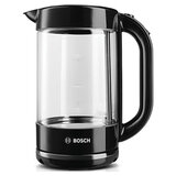 Чайник BOSCH TWK70B03, 1,7 л, 2400 Вт, закрытый нагревательный элемент, стекло, черный