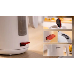Чайник BOSCH TWK2M161, 1,7 л, 2400 Вт, закрытый нагревательный элемент, пластик, белый