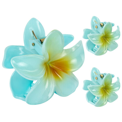 Краб для волос НАБОР 3 шт. "Гавайский цветок" 8см.,4см.,4 см., глянцевый, АССОРТИ MON, 458818 - фото 4