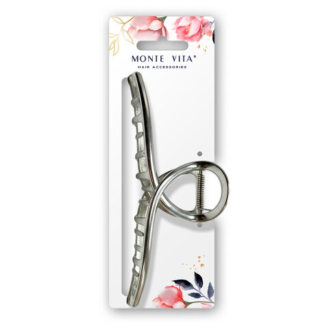 Краб для волос 13 см, серебристый MONTE VITA код 1С, 458820