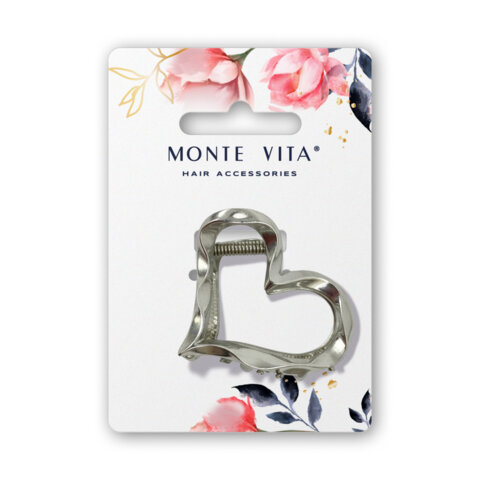 Краб для волос 6 см, серебристый MONTE VITA код 1С, 458822
