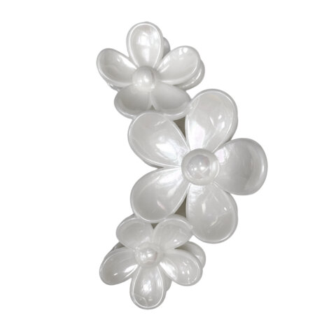 Краб для волос, 11 см, в форме цветов, глянцевый, белый, MONTE VITA (МОНТЕ ВИТА), 458823 - фото 3