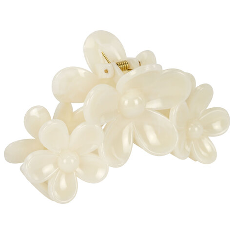 Краб для волос, 11 см, в форме цветов, глянцевый, белый, MONTE VITA (МОНТЕ ВИТА), 458823 - фото 2