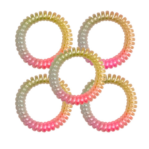 Резинки для волос, НАБОР 5 шт., диаметр 5 см, пружинки, радужные цвета, MONTE VITA (МОНТЕ ВИТА), 458828 - фото 2