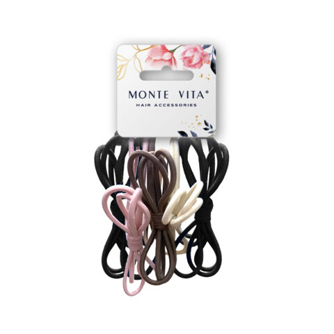 Резинки для волос, НАБОР 5 шт., диаметр 5 см, с бантиком, ассорти, MONTE VITA (МОНТЕ ВИТА), 458829