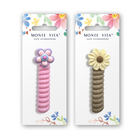 Резинка-пружинка с декоративным элементом, 7,5х3 см, ассорти, MONTE VITA (МОНТЕ ВИТА), 458830