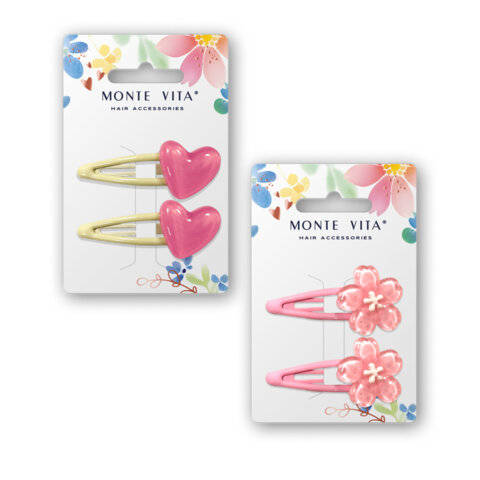 Заколки для волос НАБОР 2 шт., 6 см., с декоративными элементами, АССОРТИ MONTE VITA, 458831