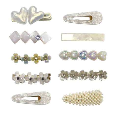 Заколки для волос НАБОР 5 шт., 6 см., АССОРТИ форм, жемчужные MONTE VITA код 1С, 458833 - фото 2