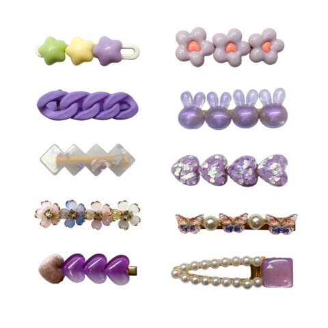 Заколки для волос НАБОР 5 шт., 6 см., АССОРТИ форм, фиолетовые MONTE VITA код 1С, 458834 - фото 2