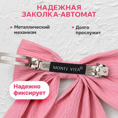 Бант для волос на заколке, 13&times;21 см, розовый, MONTE VITA (МОНТЕ ВИТА), 458835