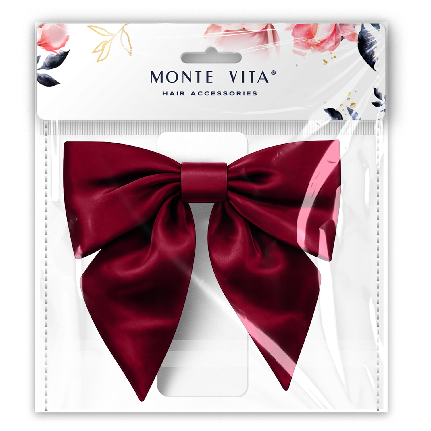 Бант для волос 17х7,5х15 см, на заколке, красный, MONTE VITA (МОНТЕ ВИТА), 458838