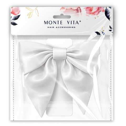 Бант для волос 17*7,5*15 см на заколке, белый MONTE VITA код 1С, 458839