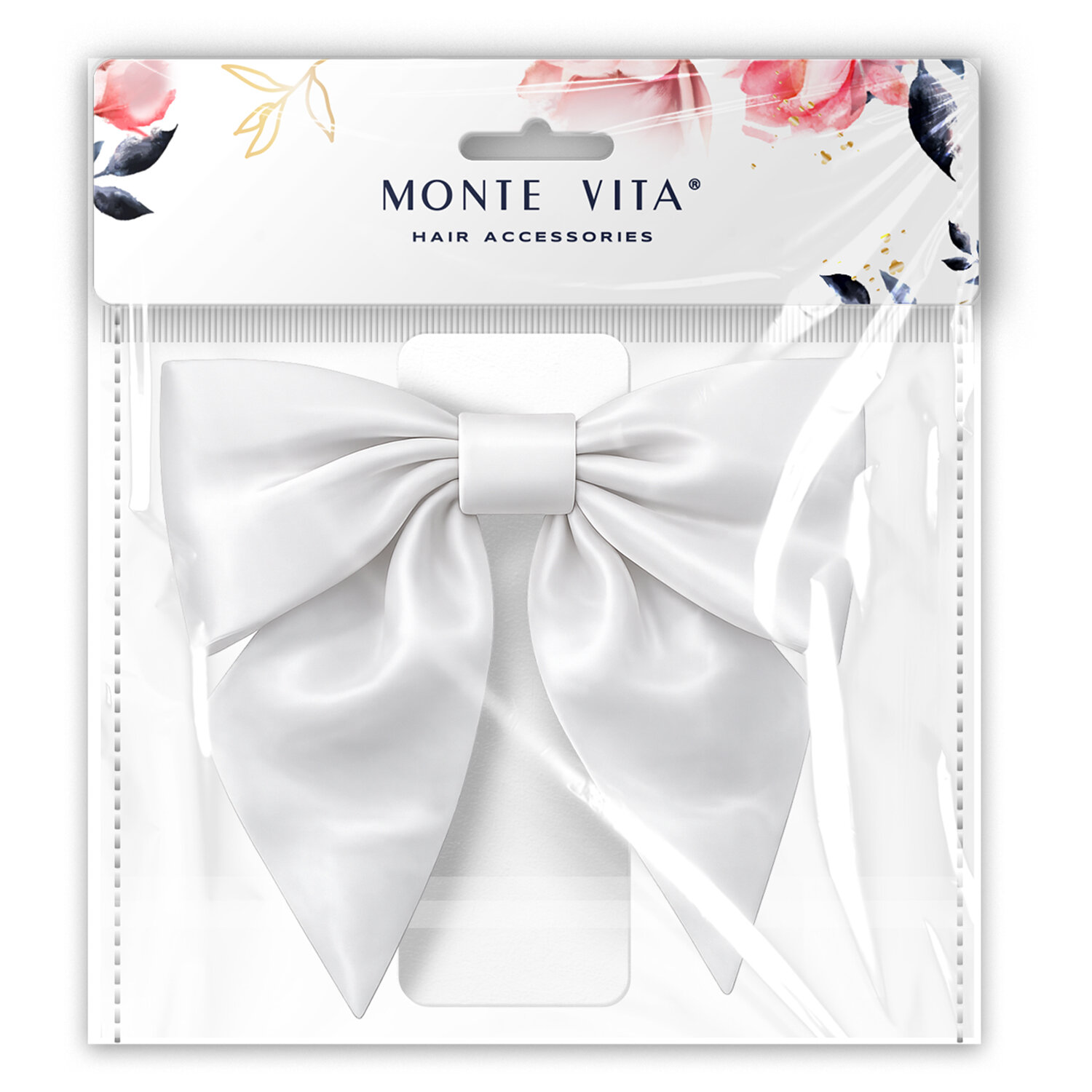 Бант для волос 17х7,5х15 см, на заколке, белый, MONTE VITA (МОНТЕ ВИТА), 458839