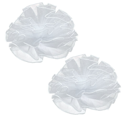 Банты для волос на резинке, НАБОР 2 шт., диаметр 13 см, белый, MONTE VITA (МОНТЕ ВИТА), 458842 - фото 2