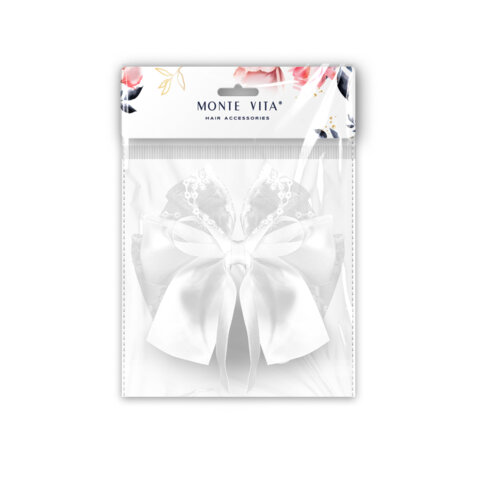 Банты для волос НАБОР, 17*15 см, на заколке, белый MONTE VITA код 1С, 458844