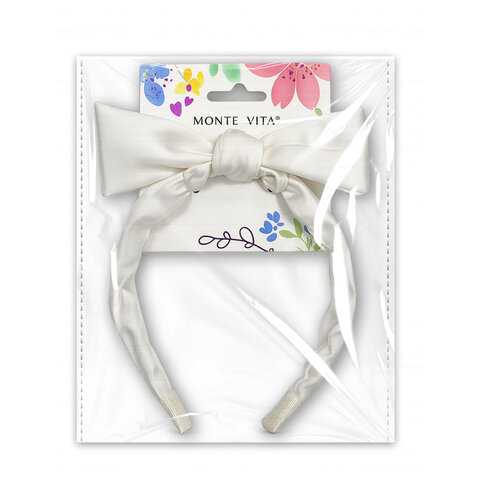 Ободок для волос с бантиком, 6,5 см, белый MONTE VITA (МОНТЕ ВИТА), 458854