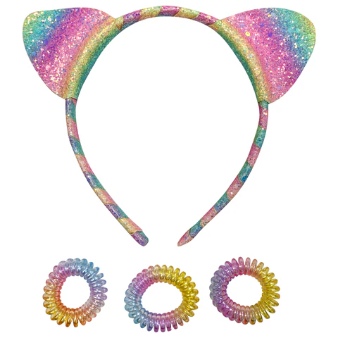 Резинки для волос (пружинки 3 шт.) с ободком, с блестками, НАБОР, MONTE VITA (МОНТЕ ВИТА), 458855 - фото 2